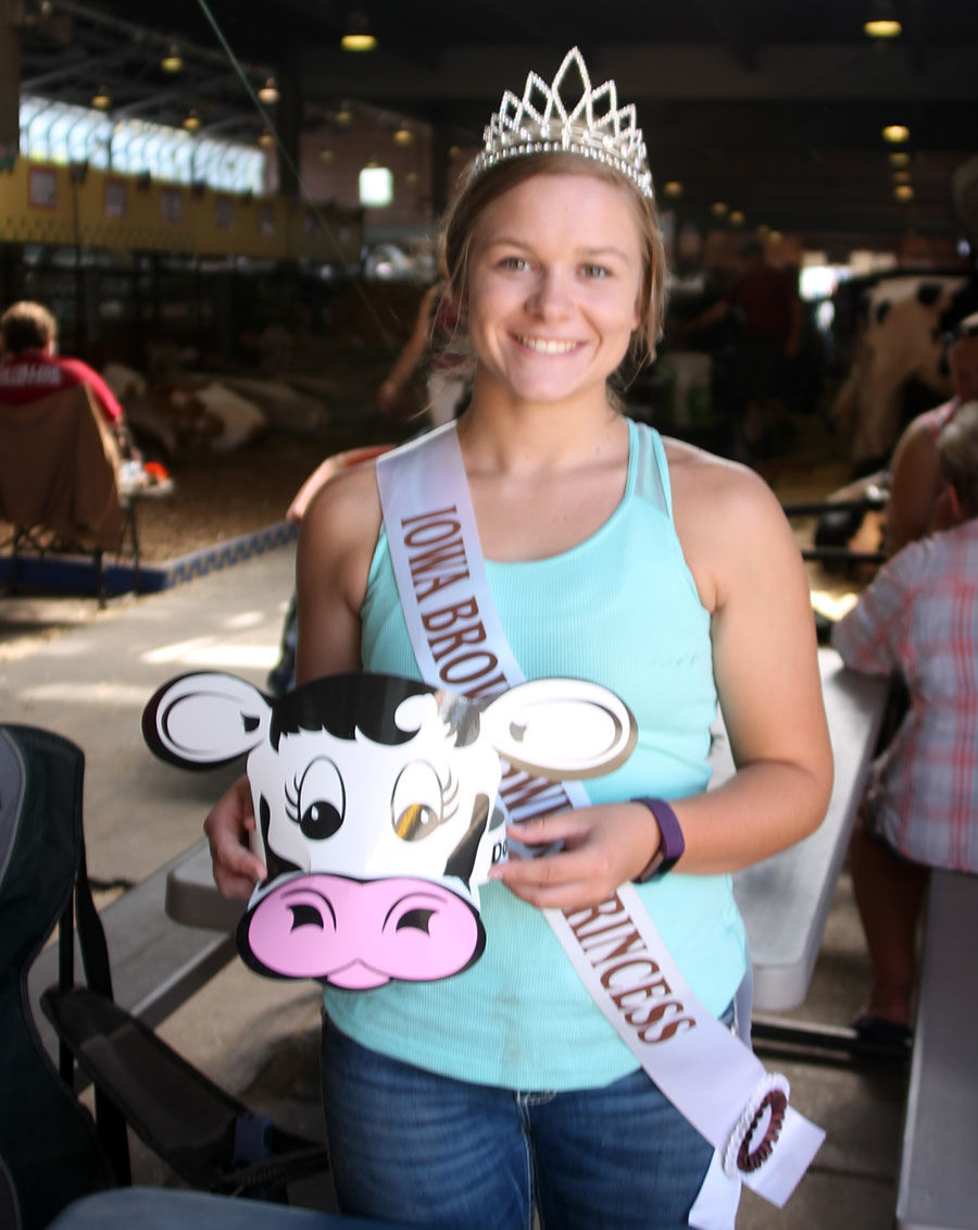 Faith Johnston of Cleermont is the Iowa Brown Swiss Princess.